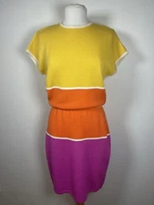 Rare St John Couture Color Block Dress Size 8