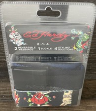 Original Ed Hardy 2 Belt Set - 1 Buckle  2 Reversible Belts - New in Package