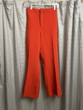 Nine West Wide Leg High Rise Relaxed Womens Petites 18 Rust Classic Office