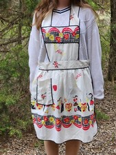 Vintage Sanforized full bib apron kitschy Valentines flirty boy girl