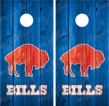 Buffalo Bills Throwback Vintage Distressed Wood Cornhole Board Decal Wrap Wraps