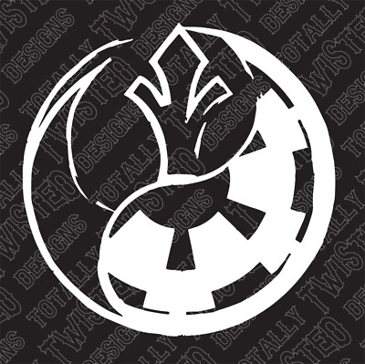 Star Wars Empire Rebellion Yin Yang vinyl decal sticker Car Truck force