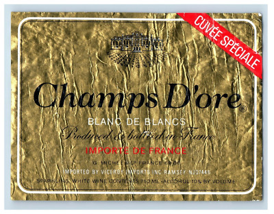 Vintage Champs D'ore Blanc De Blancs Paper Bottle Label Original S82E
