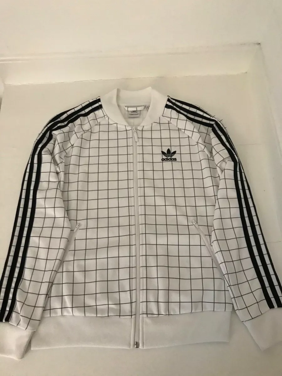 Adidas Originals Firebird white cube gridline Track Top Jacket Size 10