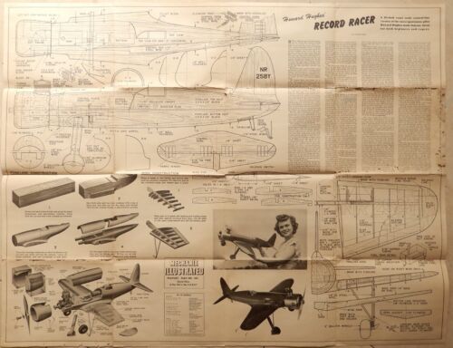 1951 VINTAGE HOWARD HUGHES RECORD RACER SCALE MODEL MECHANIX ILLUSTRATED - Picture 1 of 4