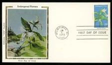 ENDANGERED FLORA 1979 PERSISTENT TRILLIUM  COLORANO SILK CACHET FDC UNADDR