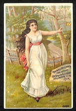 Wheeler & Wilson San Francisco Manufacturing Victorian Trade Card Girl in Kimono