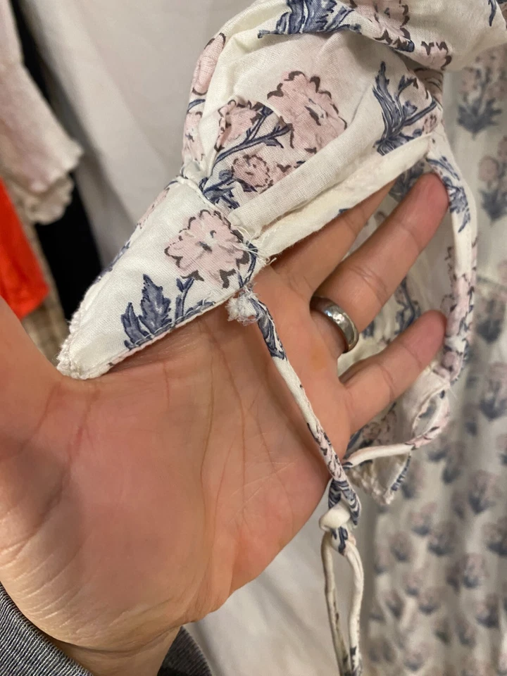 Zara Dress Womens Small Floral Tiered Bohemian Midi Prairie Peasant Cottage - Image 3 of 4