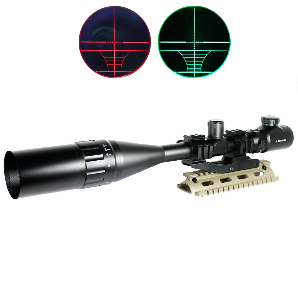 6-24x50 Hunting Rifle Scope Red Green Dual illuminated with PEPR Mount ...