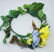 Ukrainian Yellow Rose and Blue Flower Headband