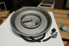 19.25" Drop In Firepit Pan Round Burner Kit 55k BTU Combined EI 304SS