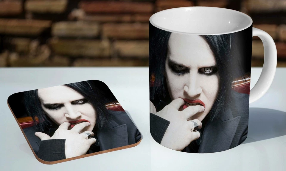 Marilyn Manson Awesome 11oz Tea / Coffee Mug Coaster Gift Set