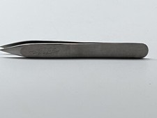 VTG Tweezerman Pointed Tip Flat End Tweezers Stainless Steel Italy Heavy 3.5"