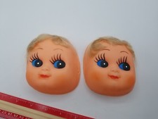 Vintage Beige Plastic Baby Doll Head Face W/ Blonde Hair  Blue Eyes Craft Baby