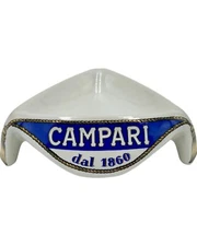 Vintage Campari Italy Dal 1860 Ashtray Ceramic Mid-Century 1960s