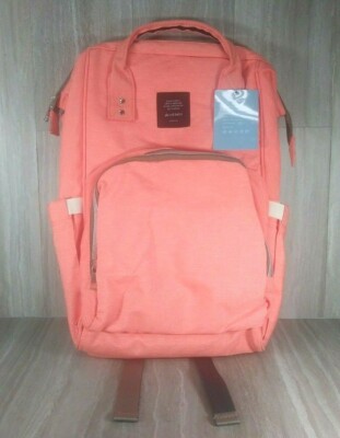 ABOUT BABY Diaper Backpack - Multifunction Travel Bag - BRAND NEW Coral