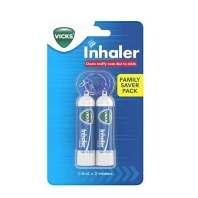 Vicks Keychain Inhaler Relief for Cold Sinus Nasal Congestion - 6 Pcs