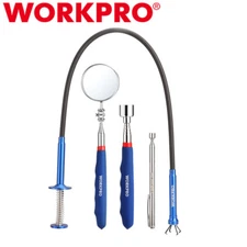 WORKPRO 4PIECE Telescopic Magnet Pick Up Tool Set Pick Up Grab Tool Claw Grabber