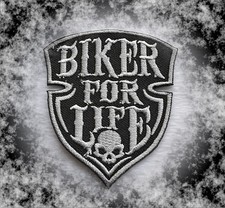 Biker For Life Patch Aufnäher Aufbügler Biker Iron On Badge Harley Motorcycles