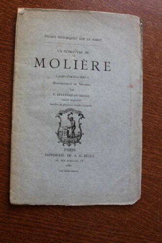 FOREZ - Un homonyme de MOLIERE par REVEREND du MESNIL, ed. Becus 1881 - Photo 1/2