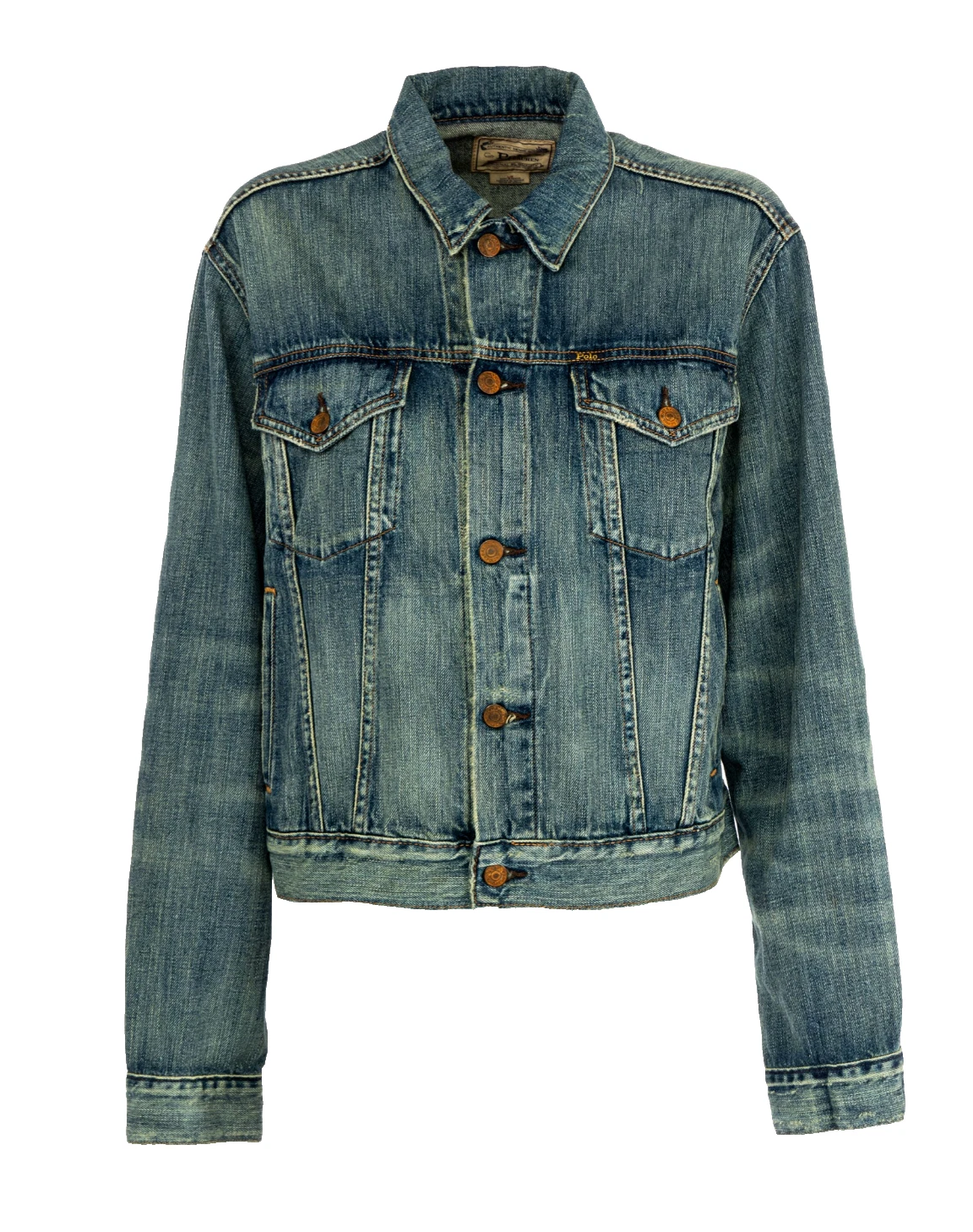 Polo Ralph Lauren Denim Jacket 80s Retro Mexico Denim Cropped Jeans Trucker M