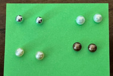 4 Pair Small Ball Stud Earrings Different Colors Women Jewelry Set