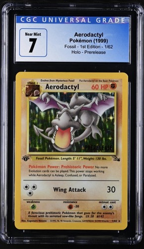 Aerodactyl (1st Edition) graded CGC 7 for sale on eBay