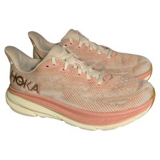 Hoka One One Clifton 9 Shoes Women's Size 9B Sneakers Athletic Sandstone/Cream