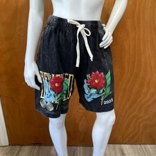 Women's Unbranded Graphic Print/ Drawstring Shorts Believe Yourself Size Medium