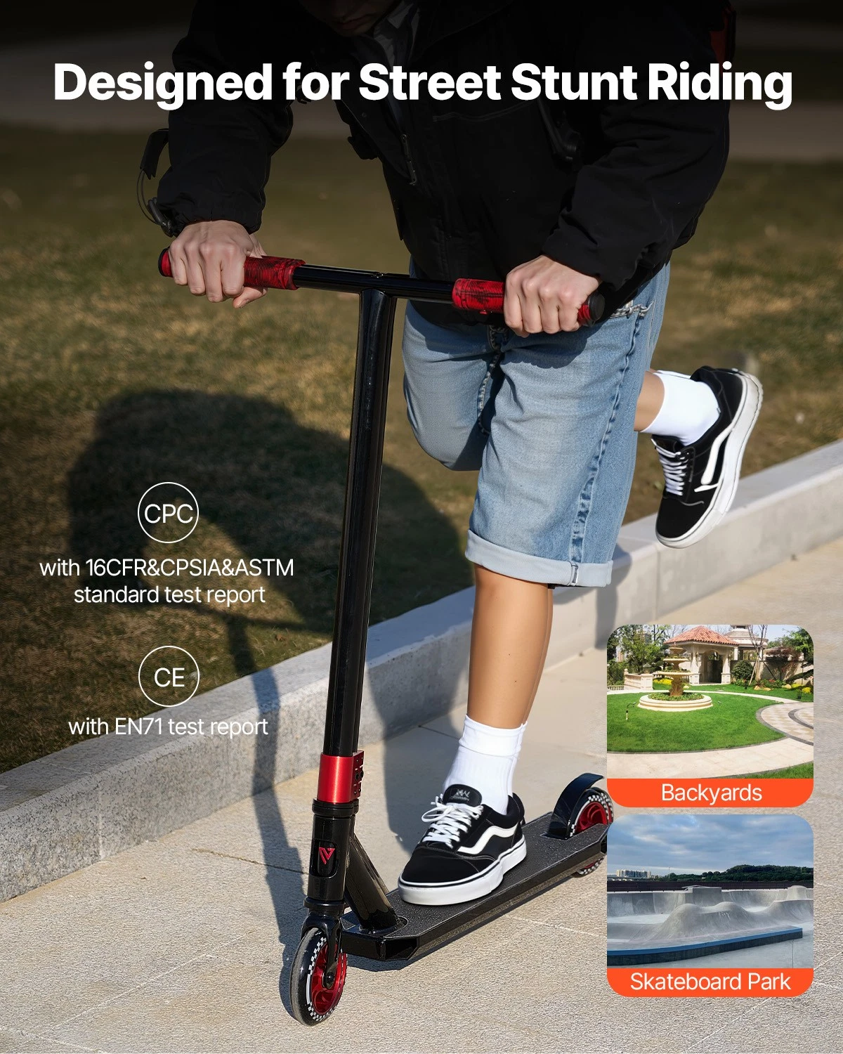 VEVOR Stunt Scooter Street Trick Scooters for Kid Adult Double Layer Deck