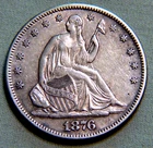 1876 P United States Silver Seated Liberty Half Dollar - EF / XF - Lot 1912