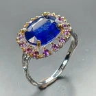 Unique Jewelry 7 ct Blue Sapphire Ring 925 Sterling Silver Size 7 /R471552