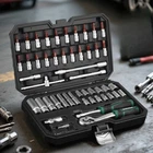 Auto Repair Tool Set: Ratchet Wrench and Socket Set, Multi-Function Toolbox Kit