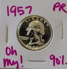 1957 (P) Washington Quarter Gem Proof 90% Silver