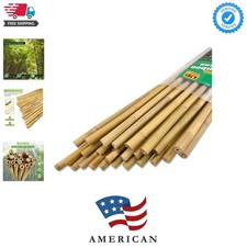 25pcs 1/2" D Thicker Heavy Duty Bamboo Stakes, 4.75FT Plant Stakes, Natural G...