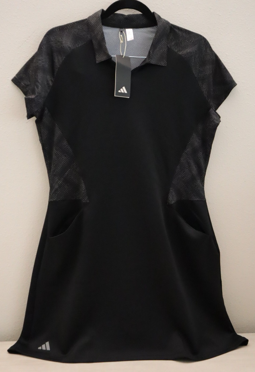 Adidas Golf IN9915-270 Women's Sz L Black Ultimate365 S/S Golf Dress Set $100