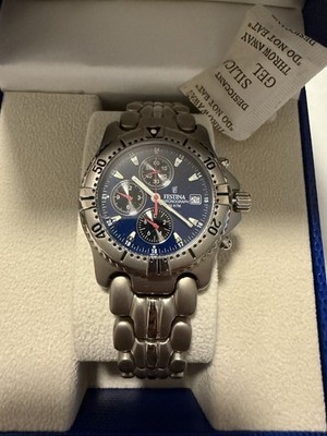 Festina 8801G Stainless Steel Chronograph Blue Dial Wristwatch