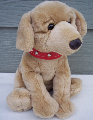 Brown Dog The Petting Zoo Plush Stuffed Animal 10'' Tall Red Collar Vintage 1994