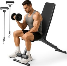 Adjustable Weight Bench for Home Gym, 7 Backrests Foldable Workout Bench