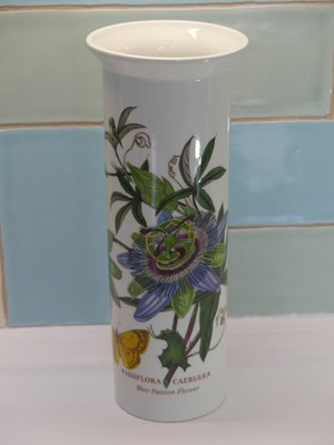 Vintage Portmeirion Botanischer Garten Blau Passionsblume Vase Passiflora Caerulea