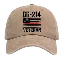Veteran Gift DD-214 Dad Hat-Unisex USA Flag Vintage Washed Casual Baseball Cap