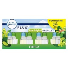 Plug In Air Freshener, Odor-Fighting Scented Oil Refill, , 4 Refills