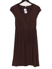 Uniqlo A-Line Midi Dress M in Brown