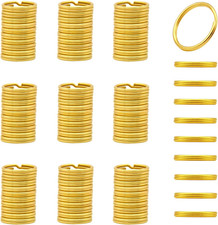100Pcs 15Mm Key Ring Keychain Metal Golden round Split Key Chains Rings Connecto