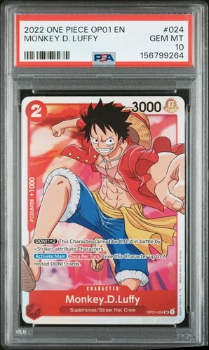 2022 ONE PIECE OP01-ROMANCE DAWN #024 MONKEY D. LUFFY PSA 10