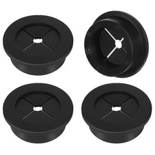 4PCS Cable Cord Grommet, 1-1/4 Inch 32mm Black Desk Grommets Flexible Silic...