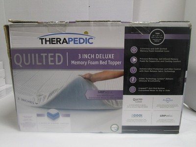 THERAPEDIC Quilted Memory Foam Mattress Topper 3 INCH Twin Cooling WORN BOX NEW