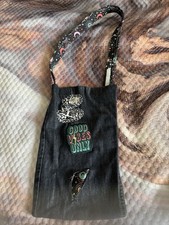 Good Vibes Bottle Bag BYOB Unique Handmade Upcycled Denim Bag