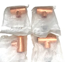 (4-PK) MUELLER W04049-CB Reducing Tee 1" x 1" x 3/4" CTS Copper Sweat Fitting
