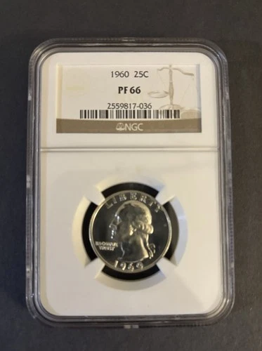 NGC PF 66  1960 Washington Quarter 25C Silver Coin